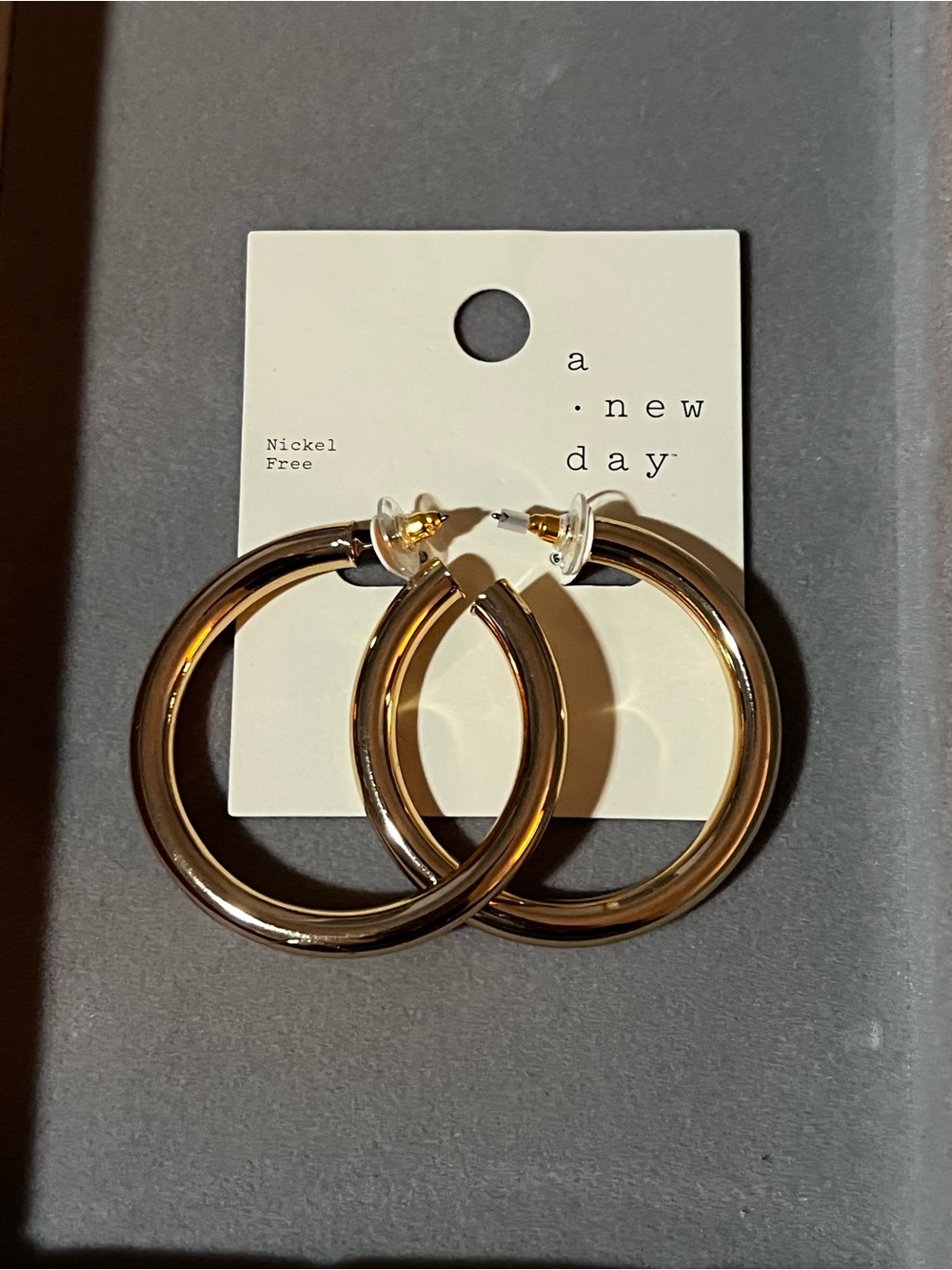 a new day Gold tone Hoop Earrings - Classic Gold Hoops (lightweight)